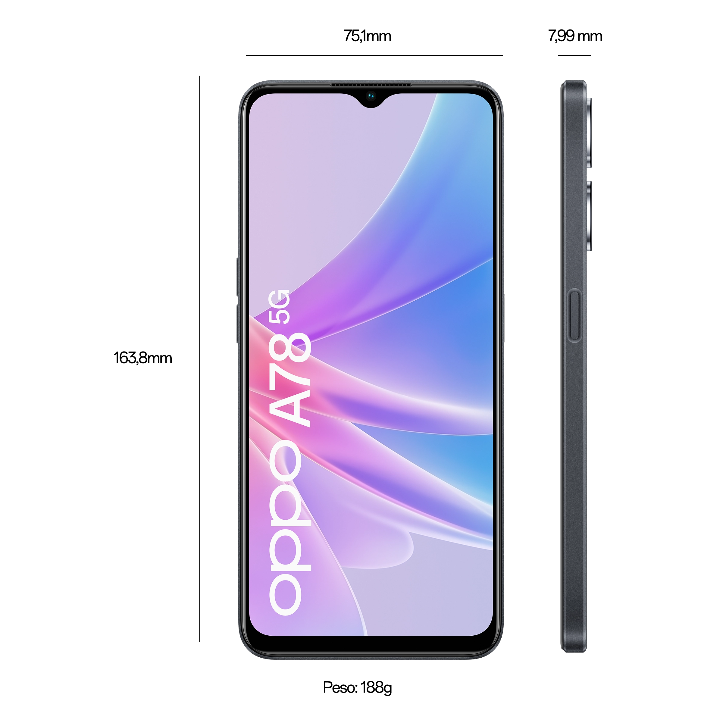 OPPO A78 5G 4GB + 128GB Glowing Black_7